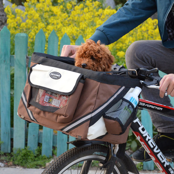 Experience the Joy of Riding with Your Pet: The Removable Pet Bicycle Front Basket Carrier Bag
