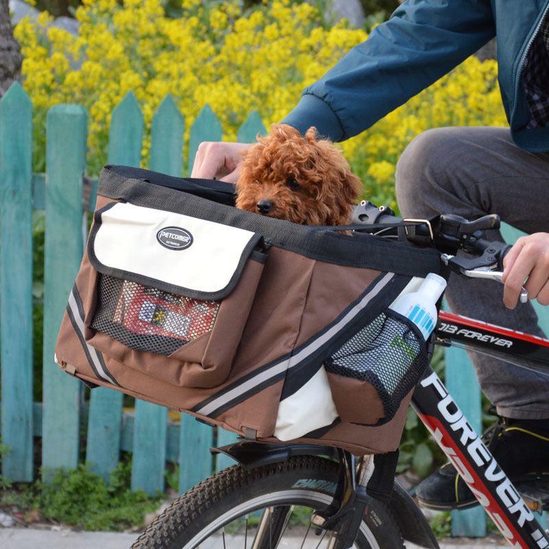 Experience the Joy of Riding with Your Pet: The Removable Pet Bicycle Front Basket Carrier Bag