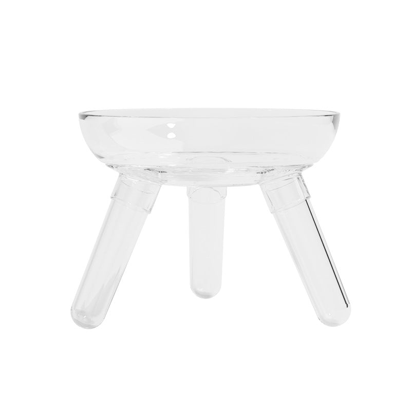 Anti-Tip Transparent Pet Feeding And Drinking Glass Bowl