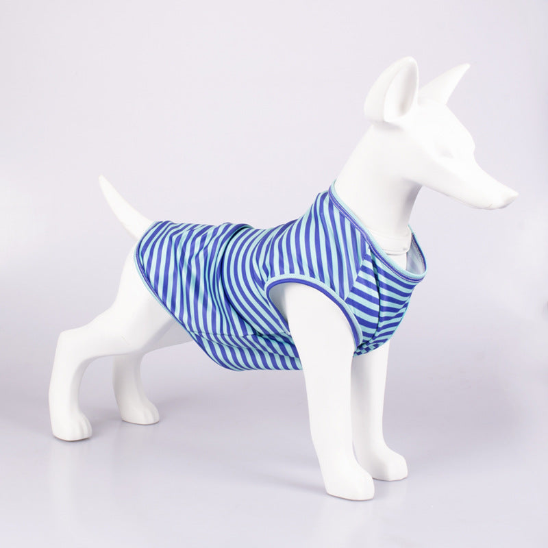Pet Striped Crew Neck Tank T-Shirt Clothing