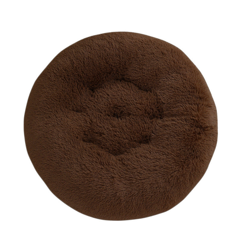 Round Plush Warm Pet Sleeping Mat Bed