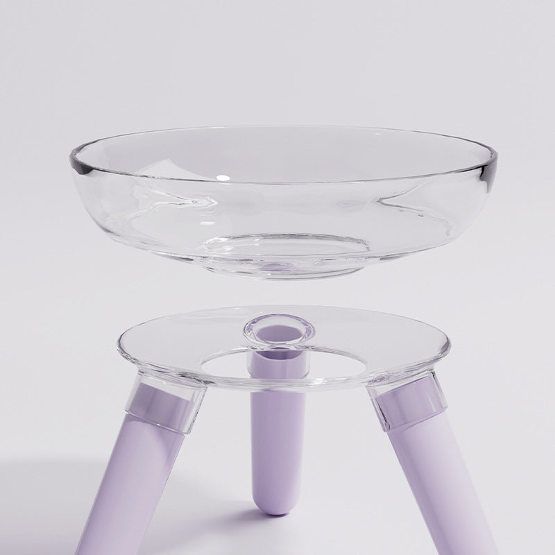 Anti-Tip Transparent Pet Feeding And Drinking Glass Bowl
