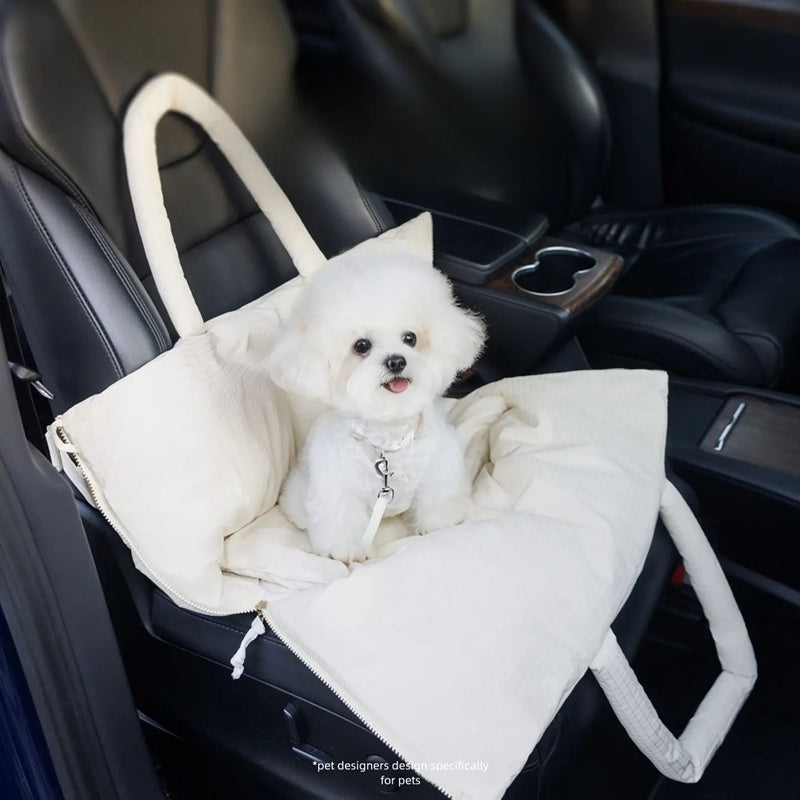 Portable Pet Car Seat With Adjustable Safety Leash