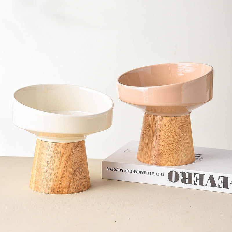 Pet Ceramic Elevated Feeding And Water Bowl Dish