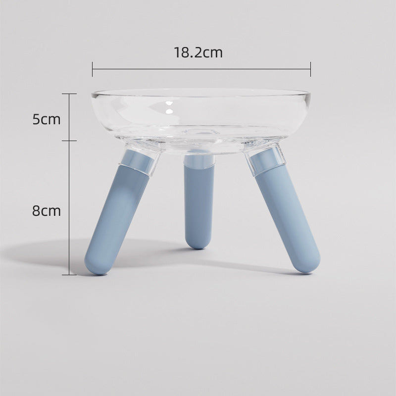 Anti-Tip Transparent Pet Feeding And Drinking Glass Bowl