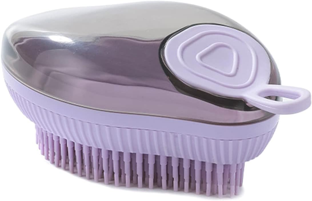 Pet Silicone Bath Massage Brush With Shampoo Dispenser