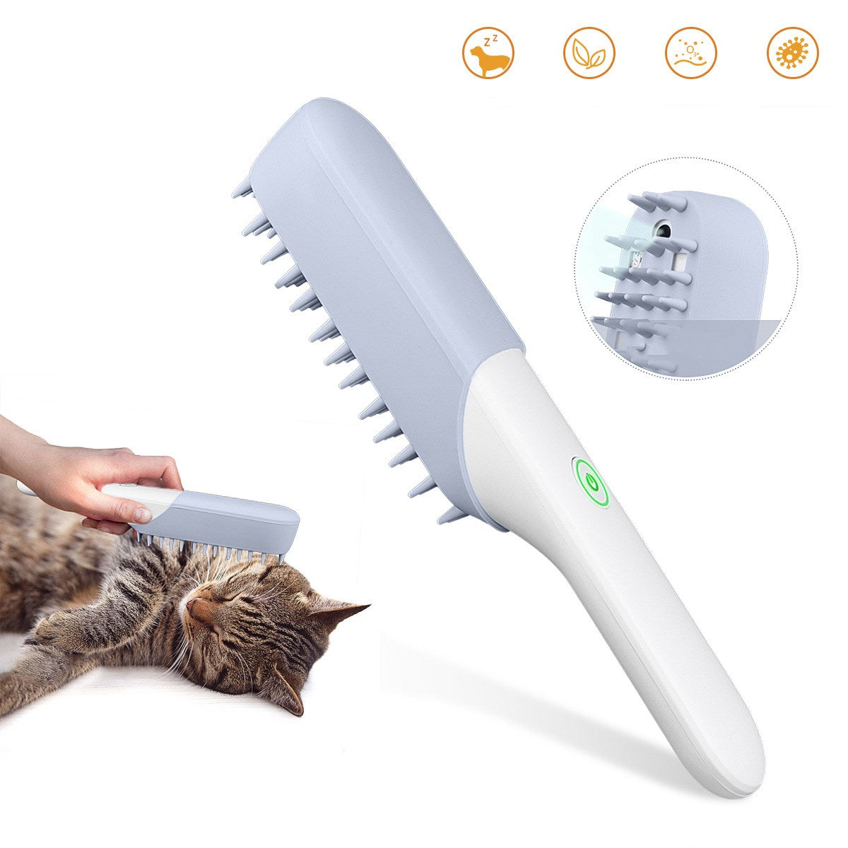 Pet Silicone Massage Brush Comb Deodorizing Sterilizing Fur Removal Handl