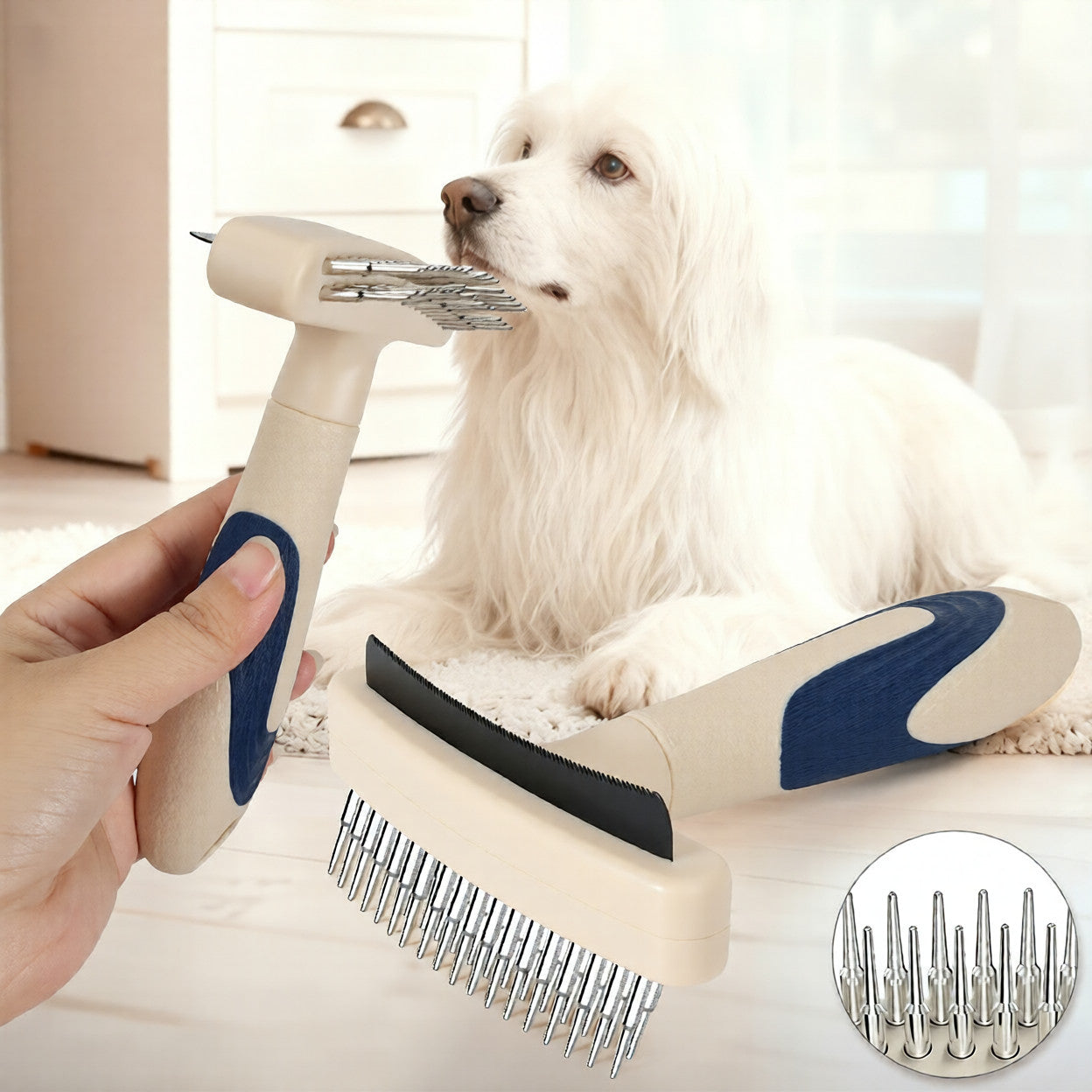 Pet Grooming Brush For Detangling And Hair Removal