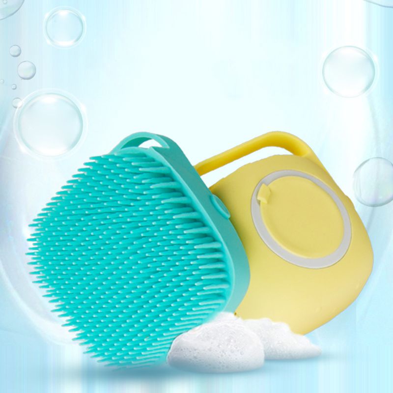 Pet Silicone Bath Brush Comb Shampoo Dispenser Grooming Tool