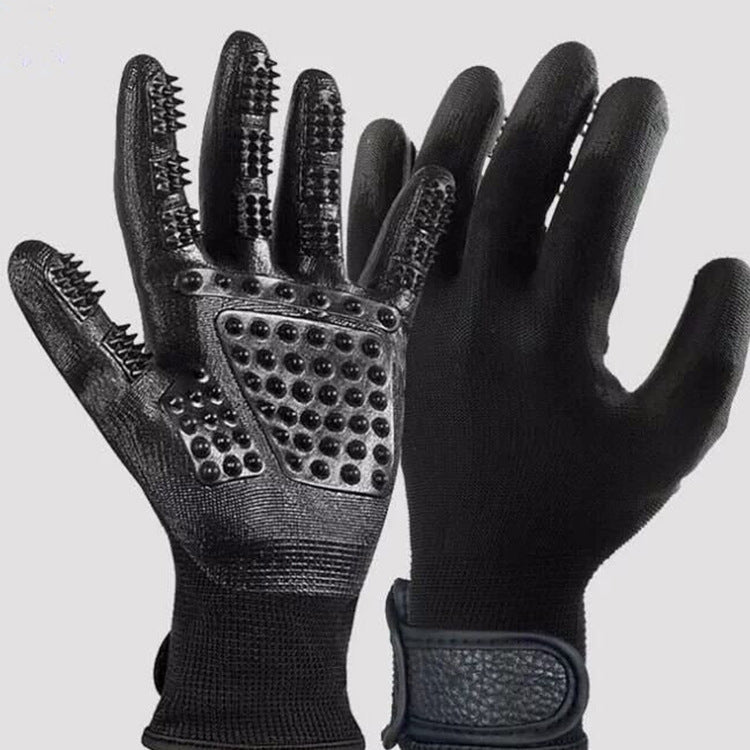 Soft Rubber Pet Grooming Glove Hair Removal Brush