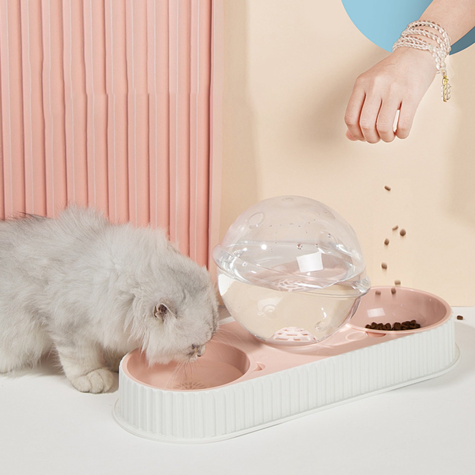 Automatic Pet Feeding And Drinking Water Bowl Dispenser