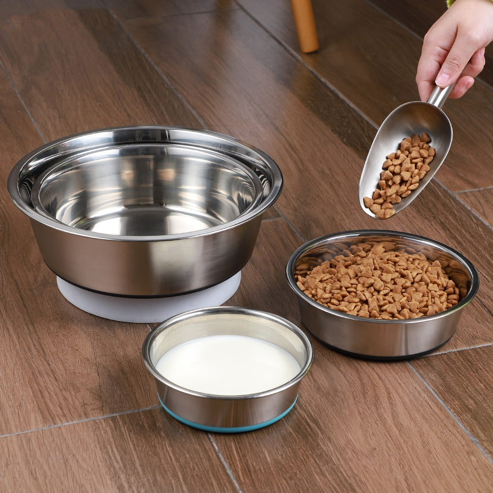 Silicone Stainless Steel Pet Feeding And Drinking Bowl