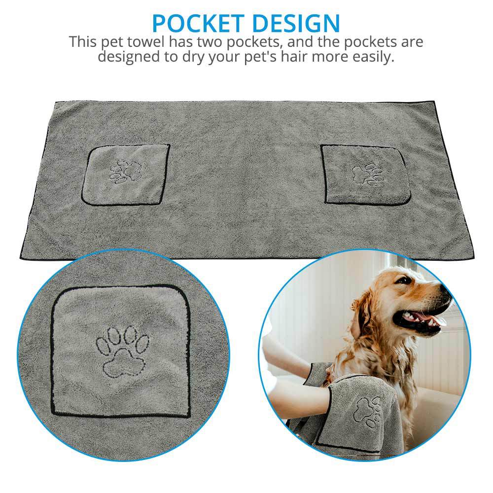 Pet Super Absorbent Bathrobe Bath Towel For Grooming