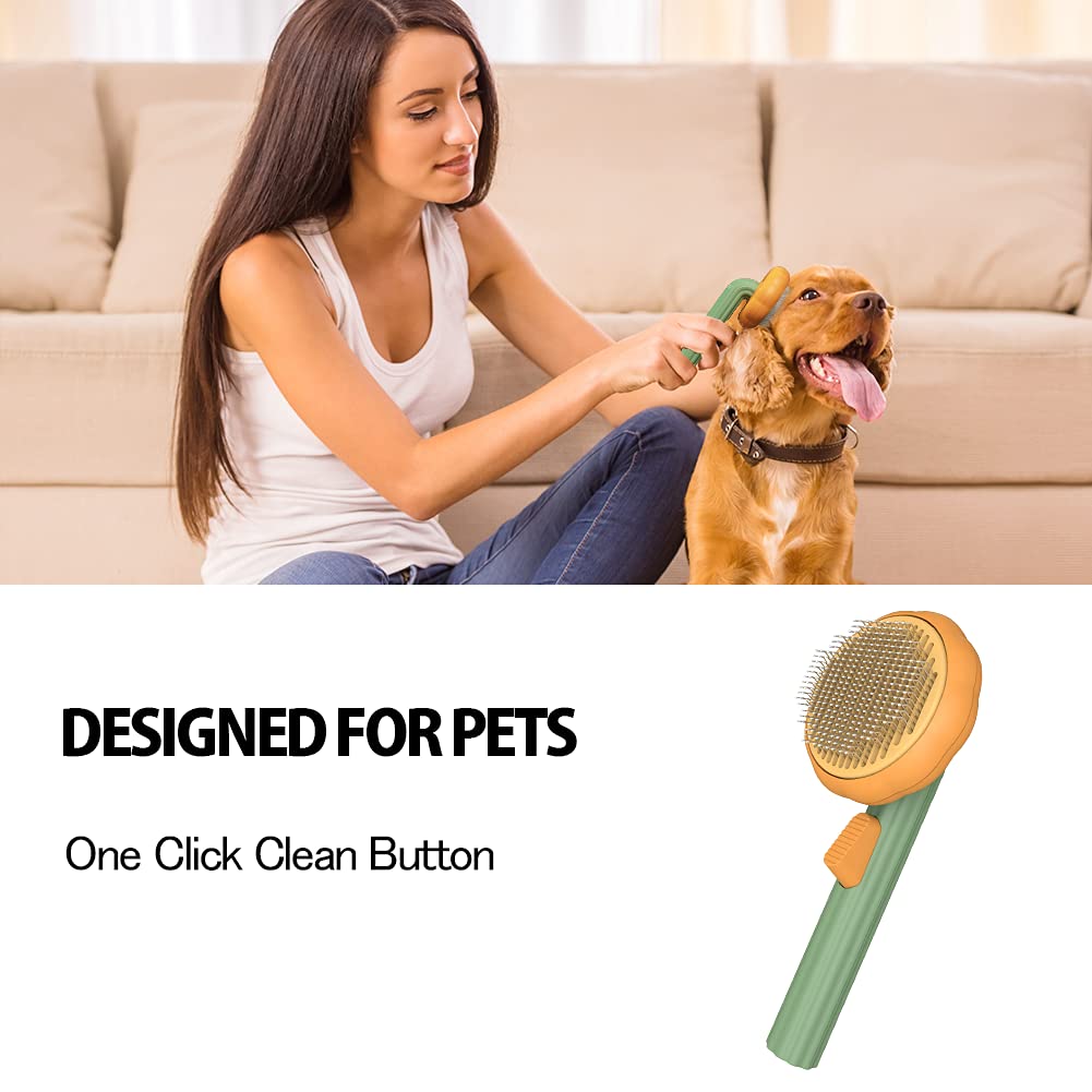 Self Cleaning Pet Slicker Brush For Grooming Hair Removal