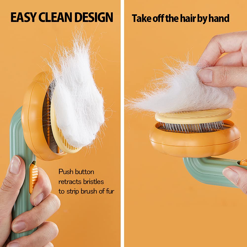 Self Cleaning Pet Slicker Brush For Grooming Hair Removal