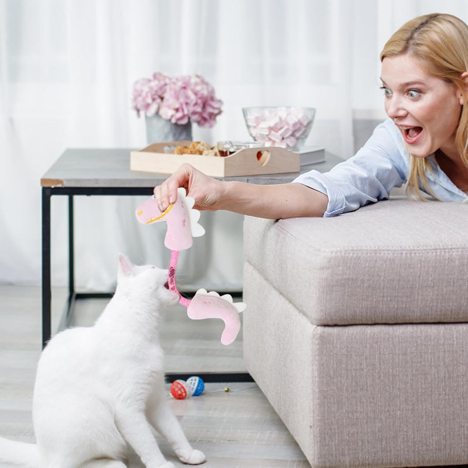 Pet Chew Rope Teeth Cleaning Interactive Kicker Spring Toy