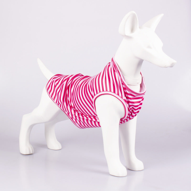 Pet Striped Crew Neck Tank T-Shirt Clothing