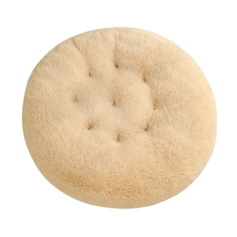 Round Plush Warm Pet Sleeping Mat Bed