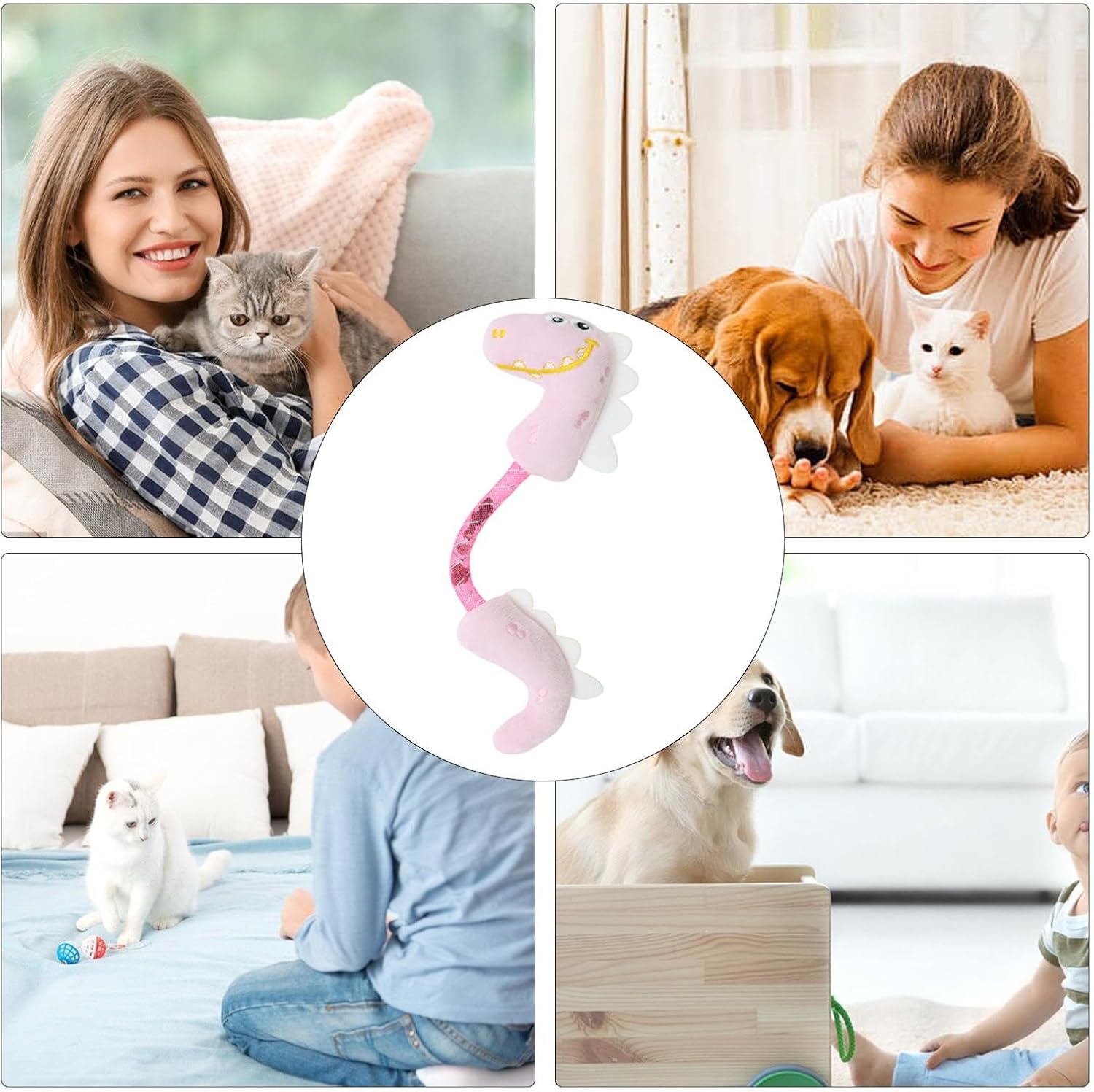 Pet Chew Rope Teeth Cleaning Interactive Kicker Spring Toy