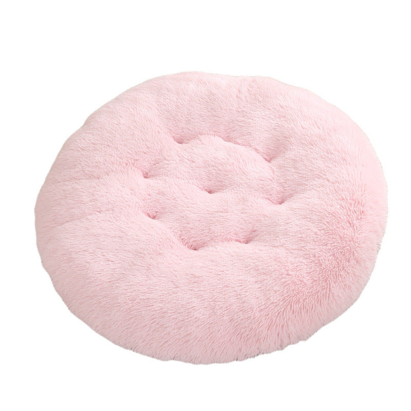 Round Plush Warm Pet Sleeping Mat Bed