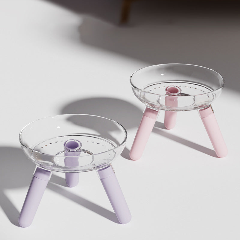 Anti-Tip Transparent Pet Feeding And Drinking Glass Bowl
