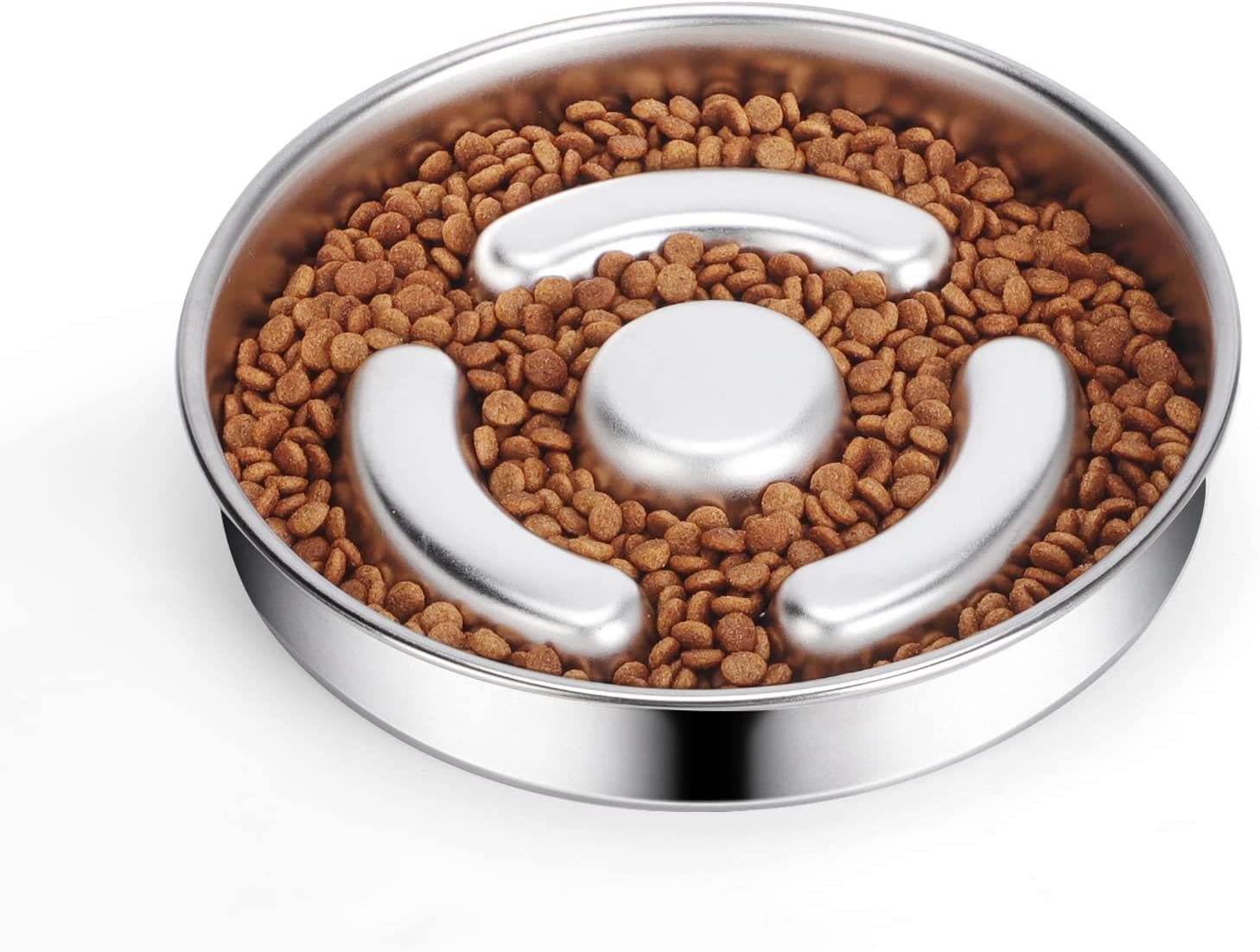 Stainless Steel Pet Slow Feeding Bowl With Neck Protection