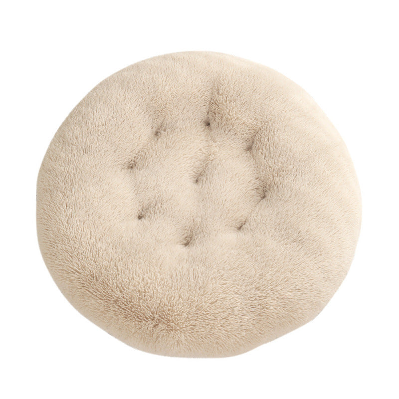 Round Plush Warm Pet Sleeping Mat Bed