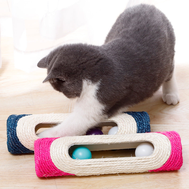 Pet Sisal Drum Three Piece Interactive Toy