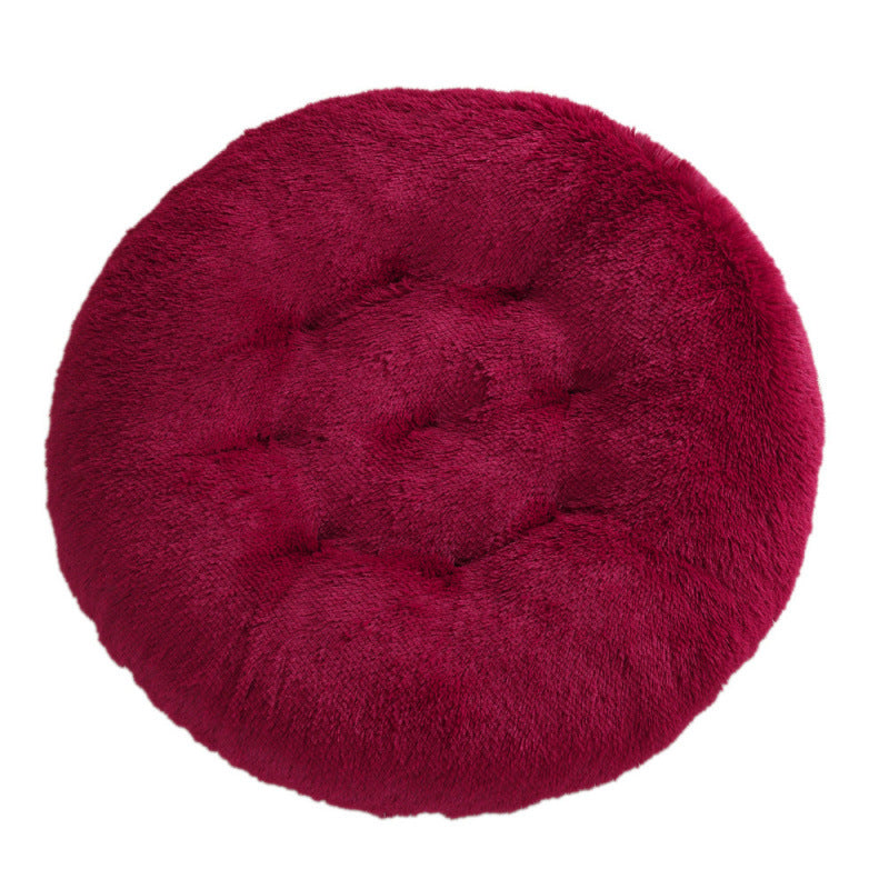 Round Plush Warm Pet Sleeping Mat Bed