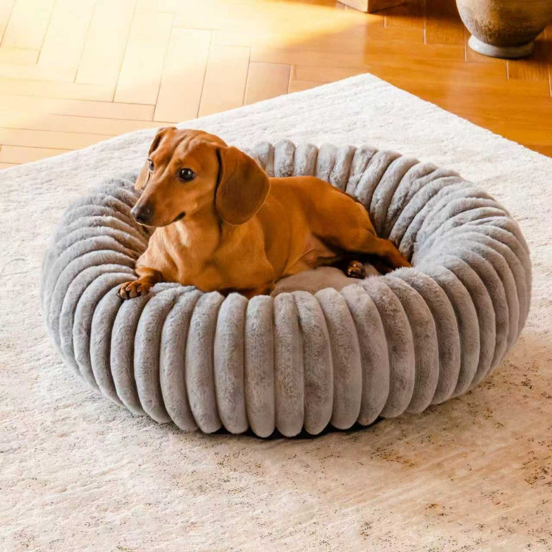 Pet Plush Round Winter Warm Sleeping Mat Bed