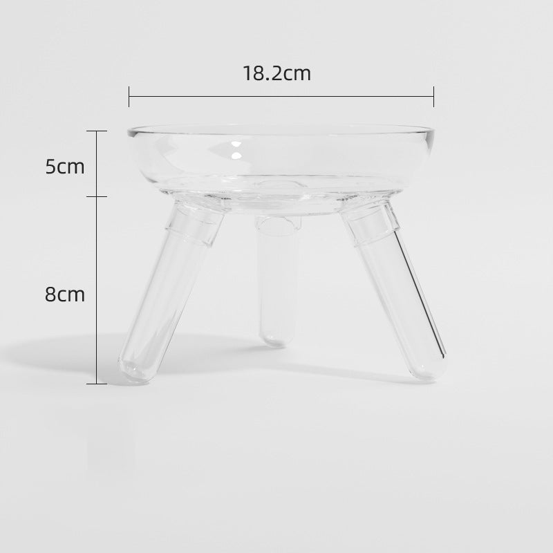 Anti-Tip Transparent Pet Feeding And Drinking Glass Bowl