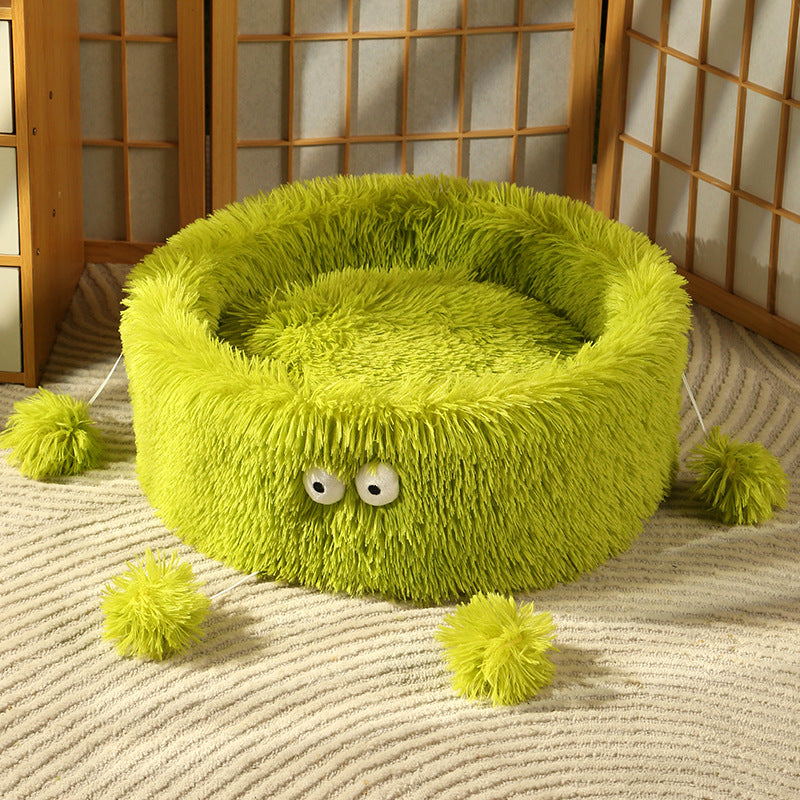 Pet Winter Warm Cute Monster Round Nest Bed