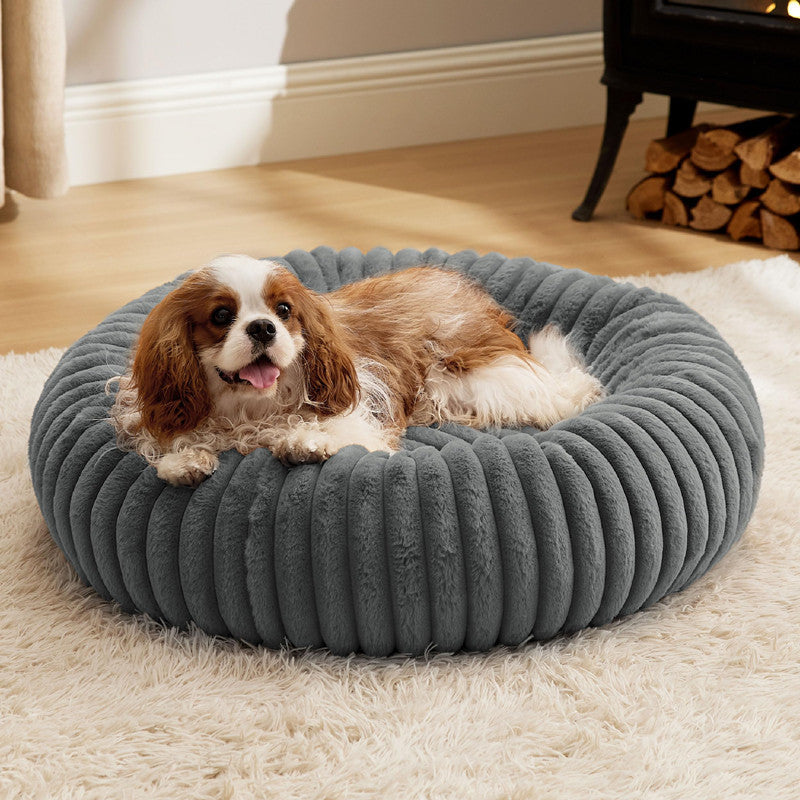 Pet Plush Round Winter Warm Sleeping Mat Bed