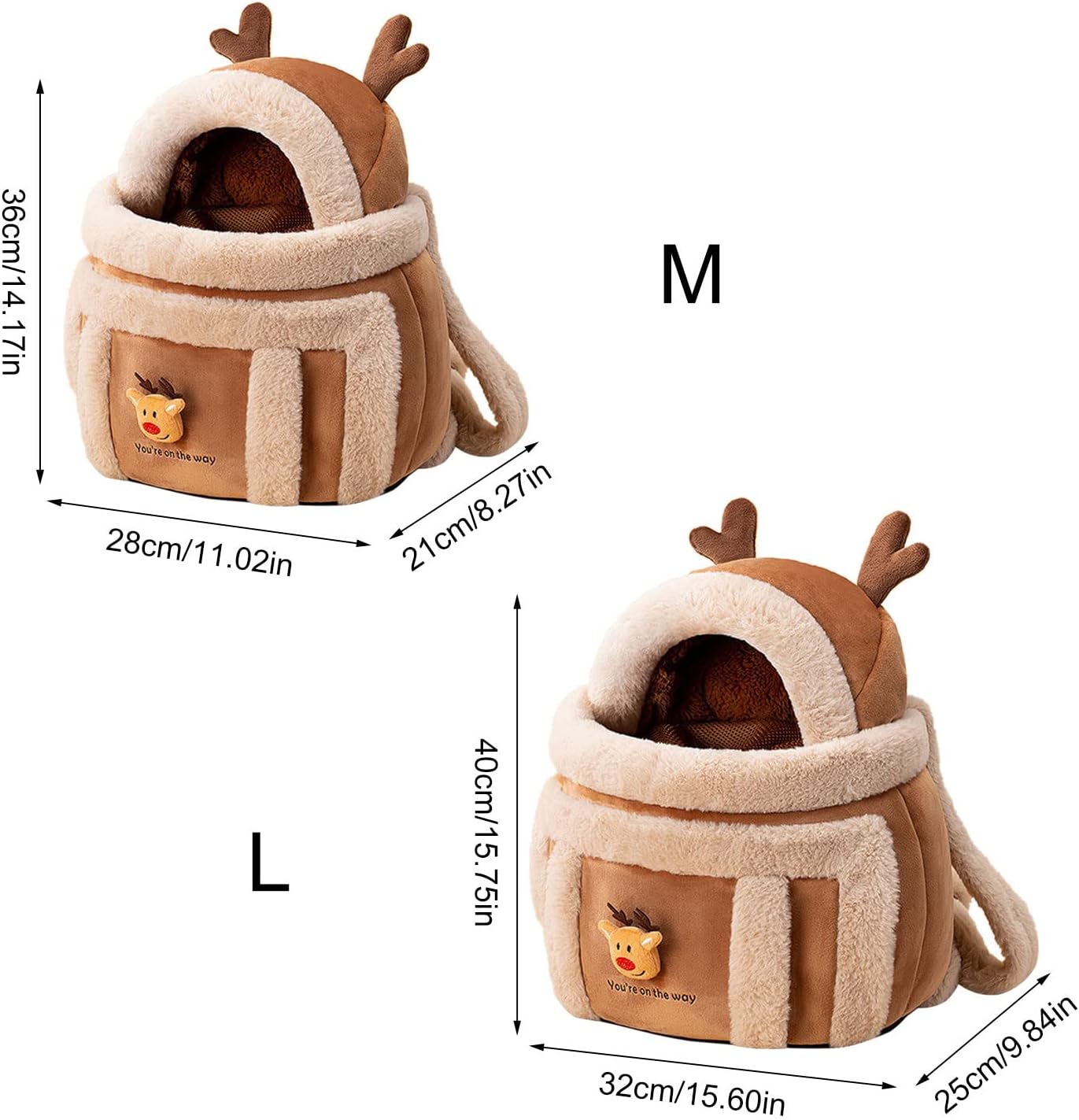 Plush Pet Travel Backpack Carrier With Hand Warmers