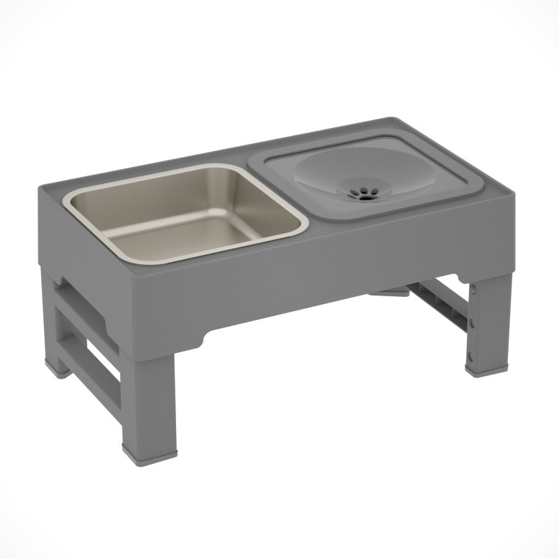 Adjustable Height Pet Double Stainless Bowl Stand