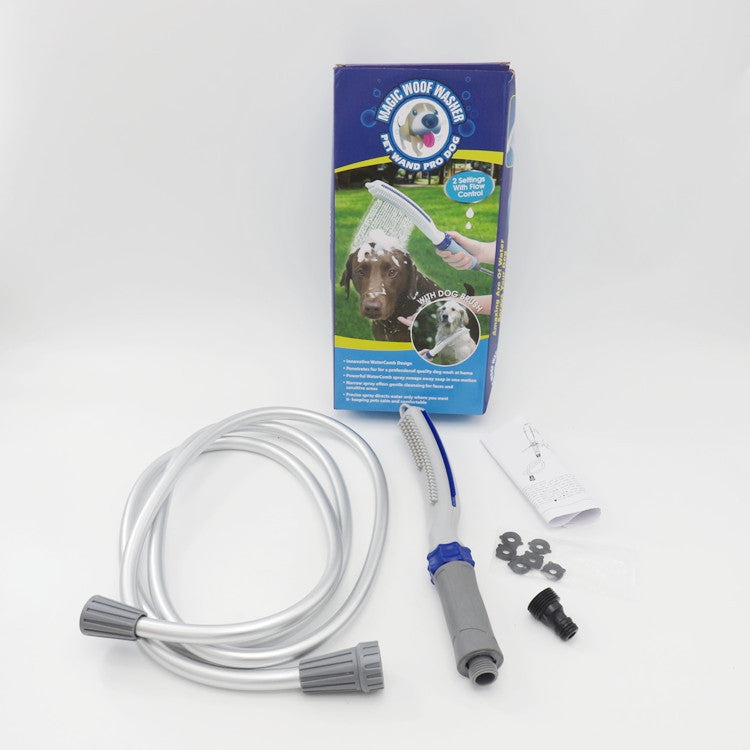 Pet Bath Brush With Water Hose Attachment