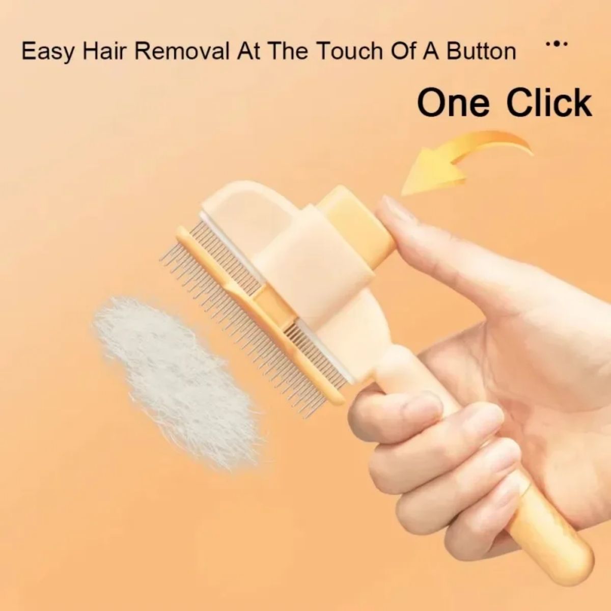 One Click Pet Grooming Brush For Gentle Hair Removal