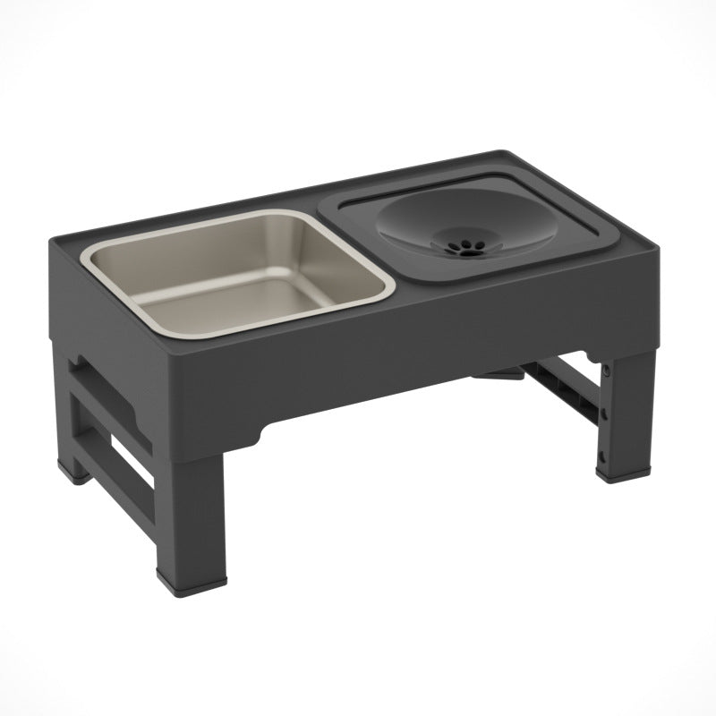 Adjustable Height Pet Double Stainless Bowl Stand