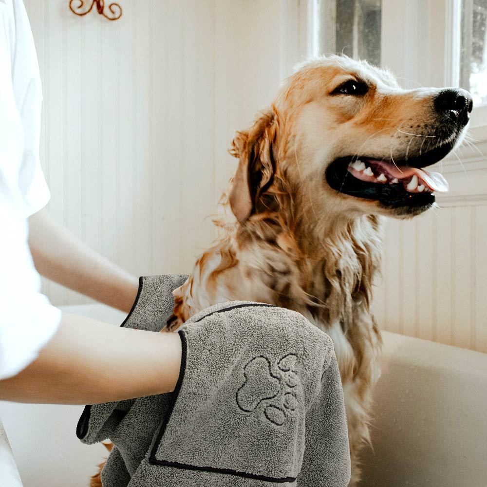 Pet Super Absorbent Bathrobe Bath Towel For Grooming