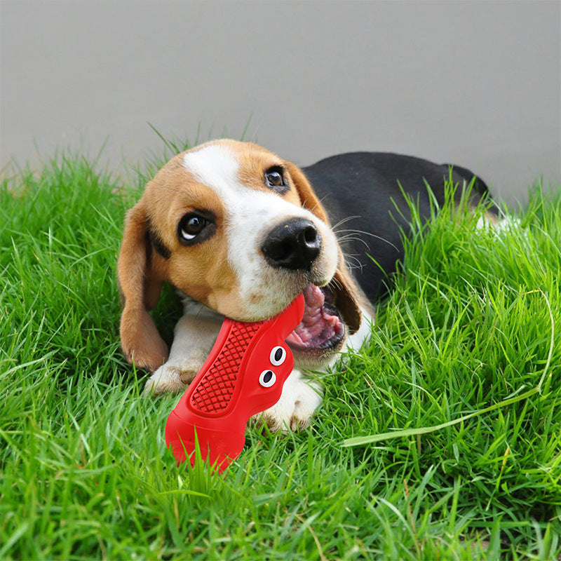 Pet Vocal Rugby Natural Rubber Chew Teething Toy