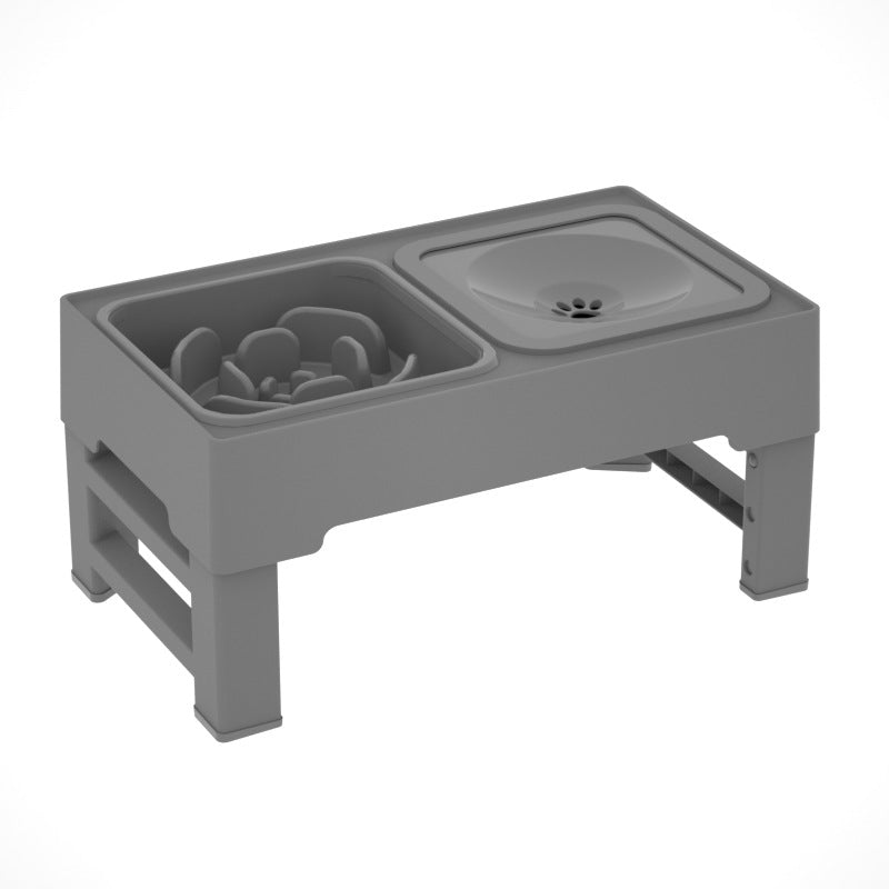 Adjustable Height Pet Double Stainless Bowl Stand
