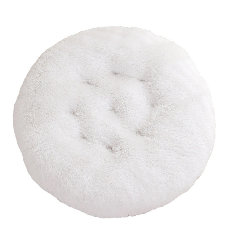Round Plush Warm Pet Sleeping Mat Bed