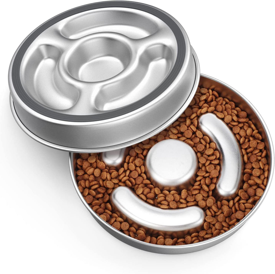 Stainless Steel Pet Slow Feeding Bowl With Neck Protection