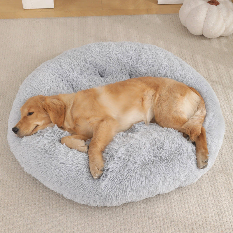 Round Plush Warm Pet Sleeping Mat Bed