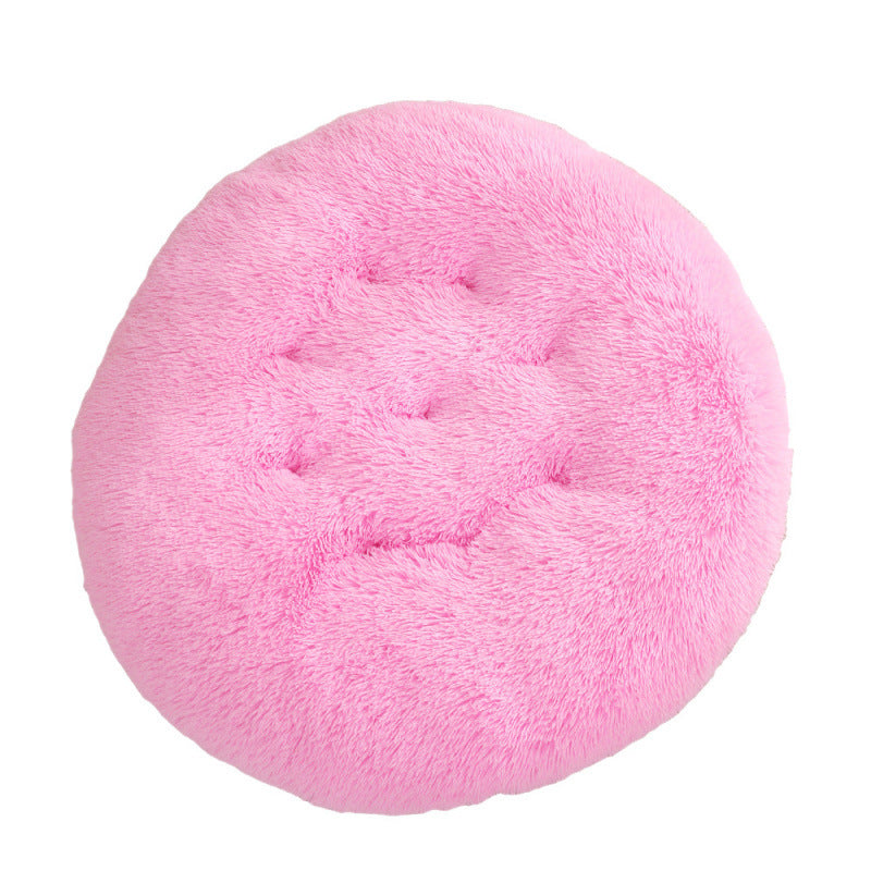 Round Plush Warm Pet Sleeping Mat Bed