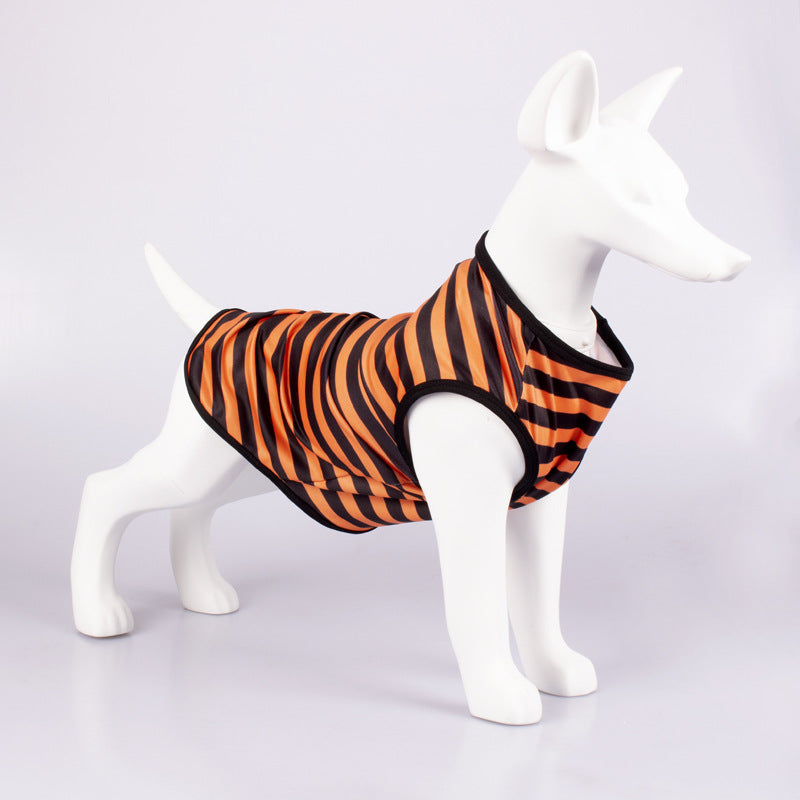 Pet Striped Crew Neck Tank T-Shirt Clothing