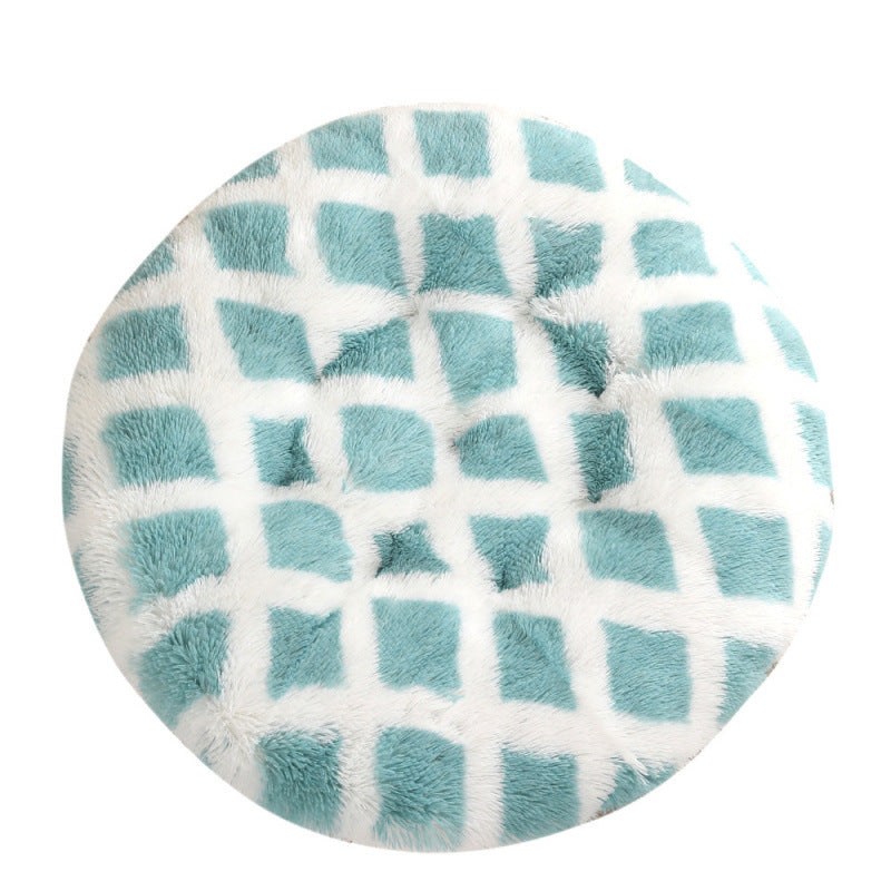 Round Plush Warm Pet Sleeping Mat Bed