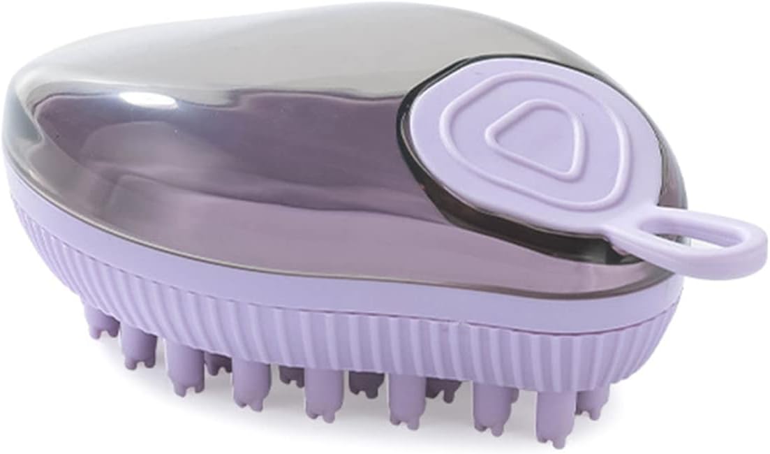 Pet Silicone Bath Massage Brush With Shampoo Dispenser