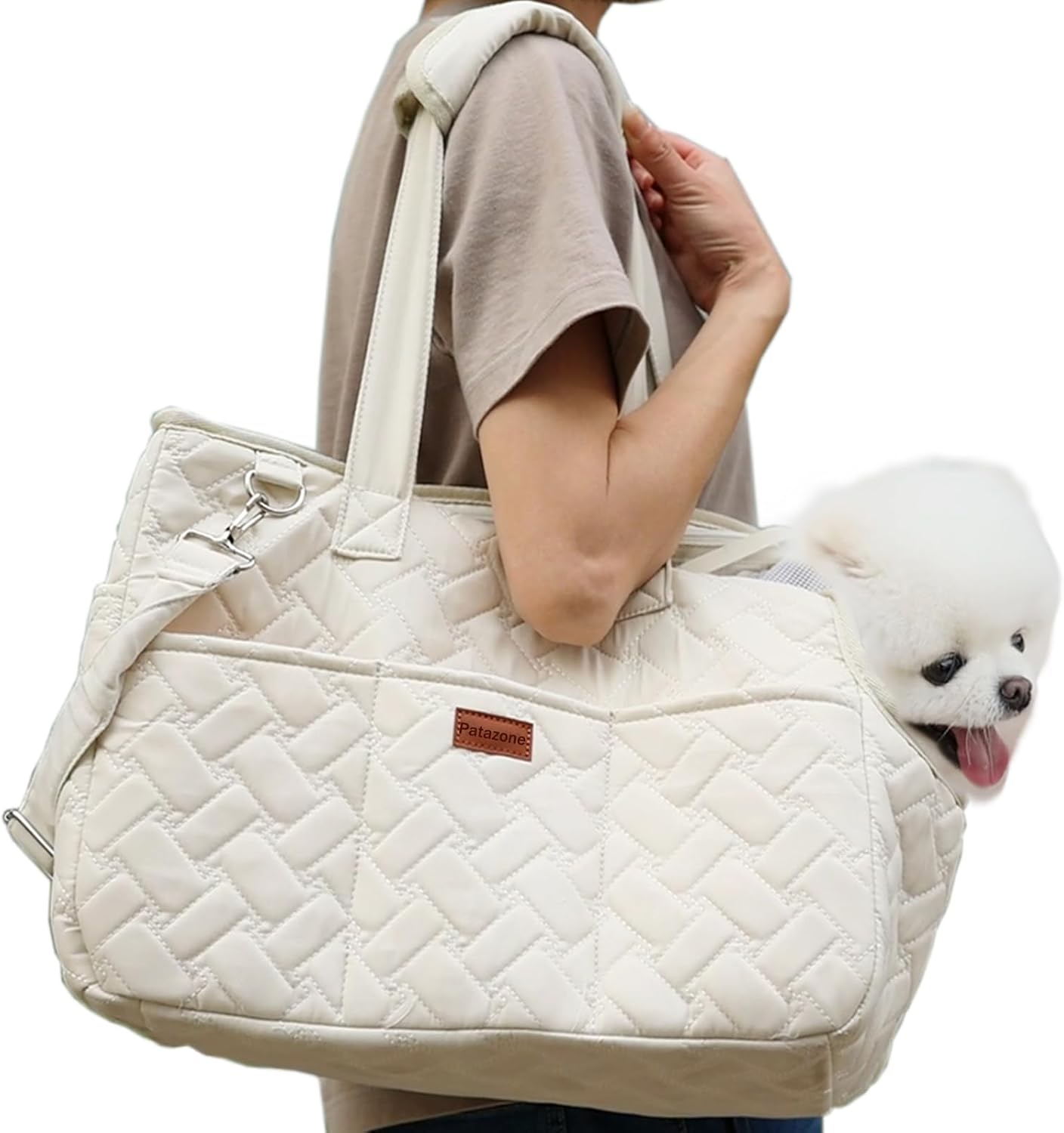 Breathable Pet Carrier Tote With Pockets And Cushion