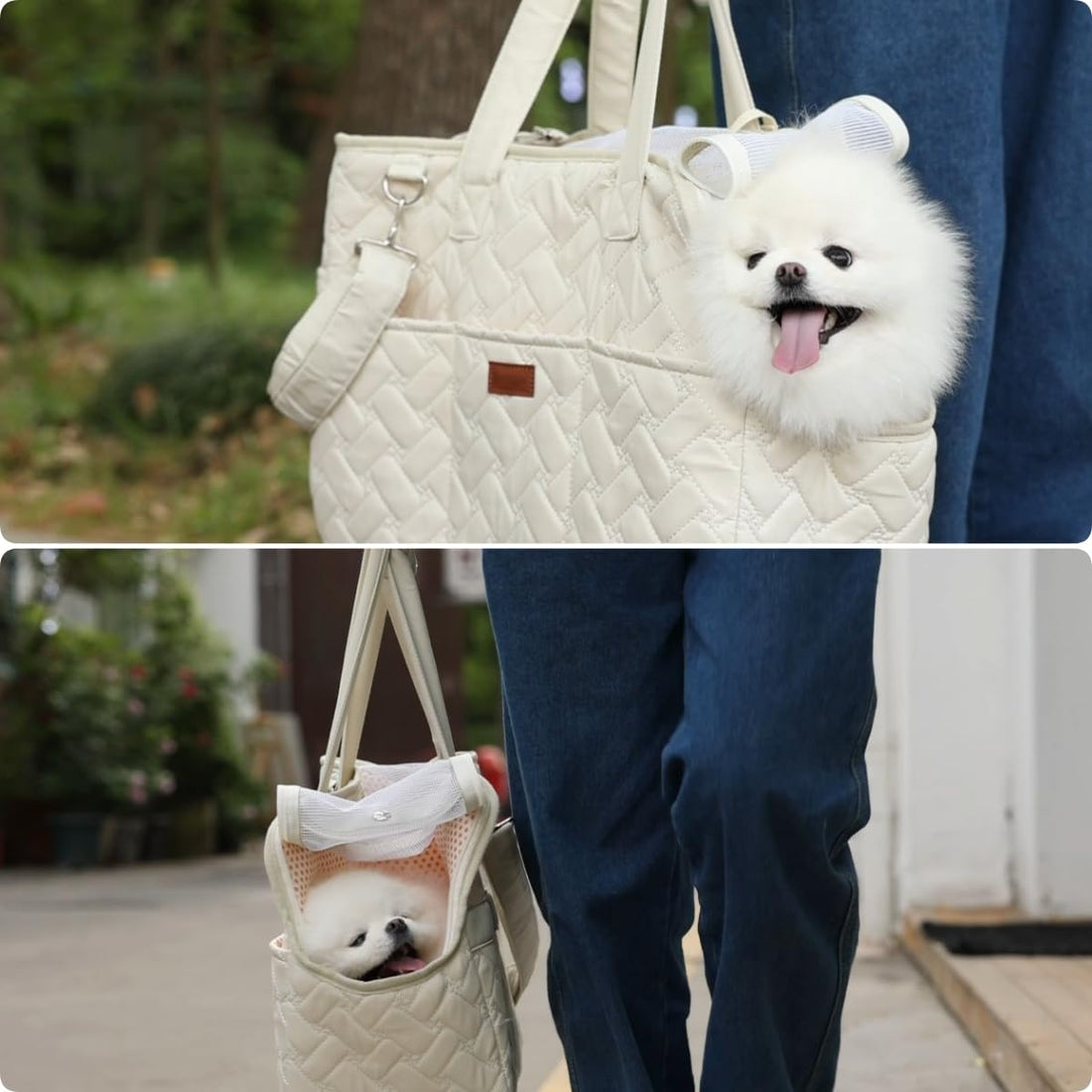 Breathable Pet Carrier Tote With Pockets And Cushion